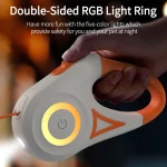 ROJECO 5M Automatic Dog Leash Retractable LED Luminous Leading - Image 2